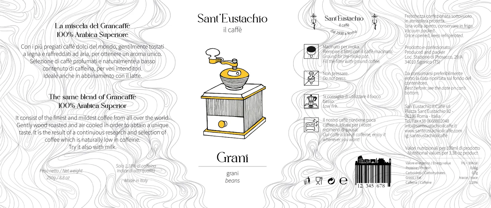 Sant'Eustachio etichetta tavola disegno 2